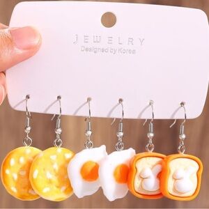 Fun Breakfast-Themed  Earrings Set